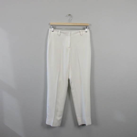 Lafayette 148 New York Pants - Lafayette 148 New York Clinton White Pants Career Cropped Trousers Womens 4 354
